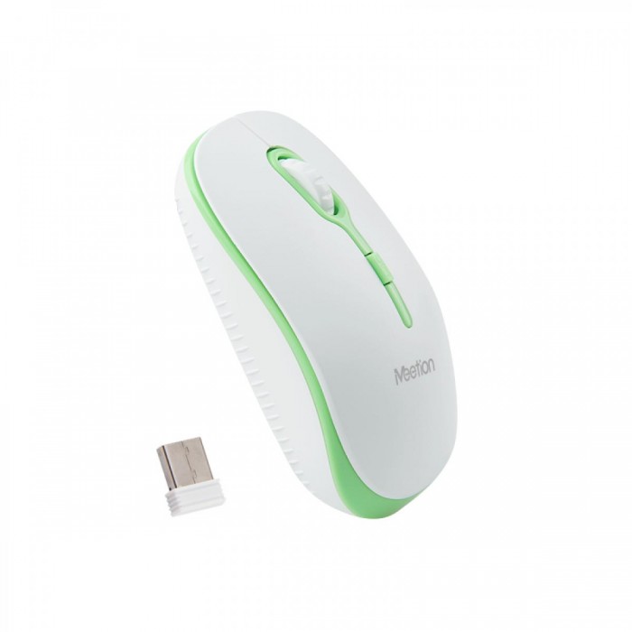 Meetion MT-R547 Ασύρματο Ποντίκι 2.4G Άσπρο & Πράσινο