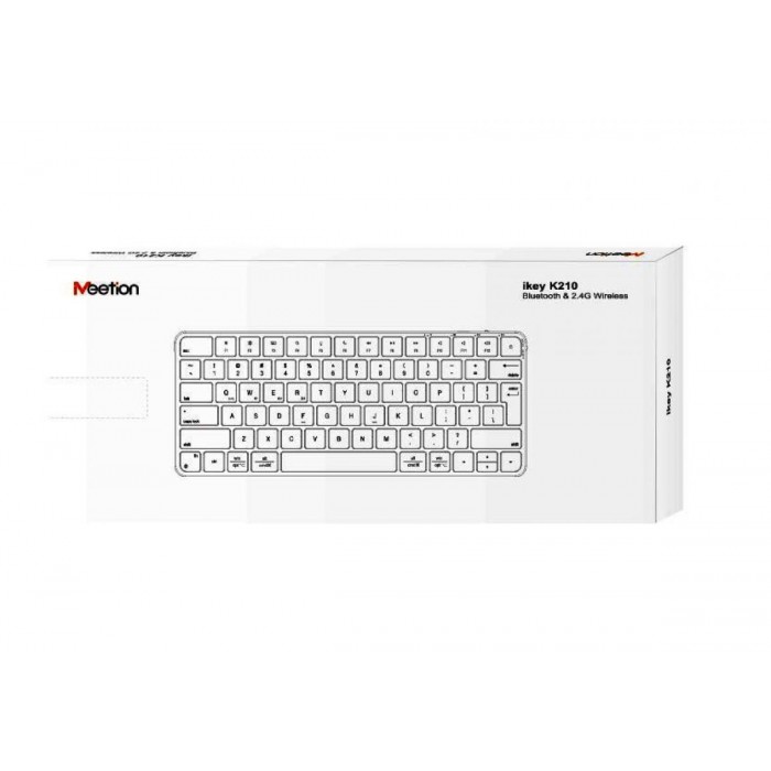 Meetion MT-K210MW 2.4G+Bluetooth Πληκτρολόγιο Λευκό US