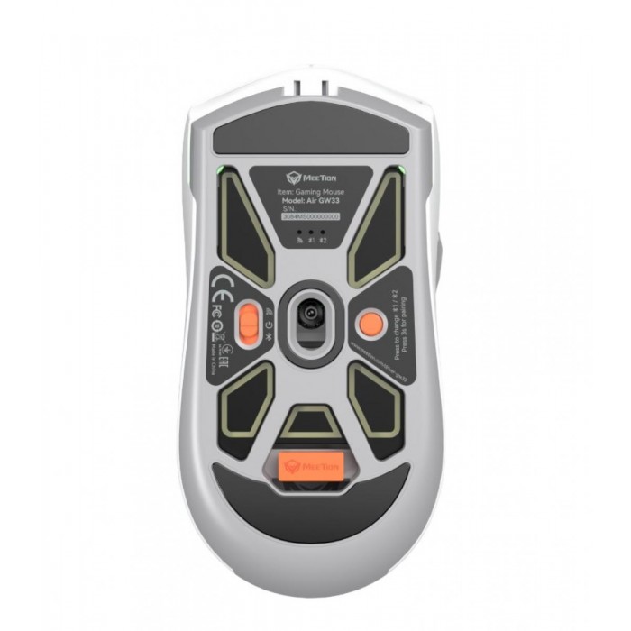 Meetion MT-GW33 Ενσύρματο 2.4G Bluetooth Gaming Ποντίκι Λευκό