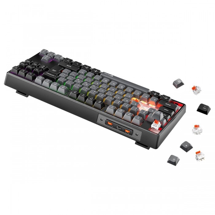 Meetion MT-MK14 Μηχανικό Πληκτρολόγιο Gaming Ενσύρματο & Ασύρματο με Bluetooth και 2.4G RGB Μαύρο US