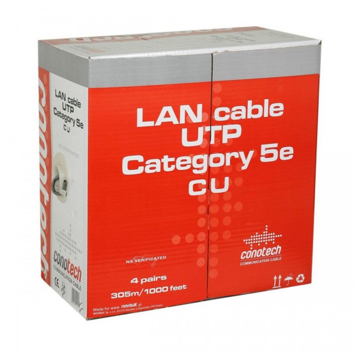 Conotech Στροφείο Δικτύου U/UTP Χαλκός CU CAT5e (305m) Conotech Στροφείο Δικτύου U/UTP Χαλκός CU CAT5e (305m)