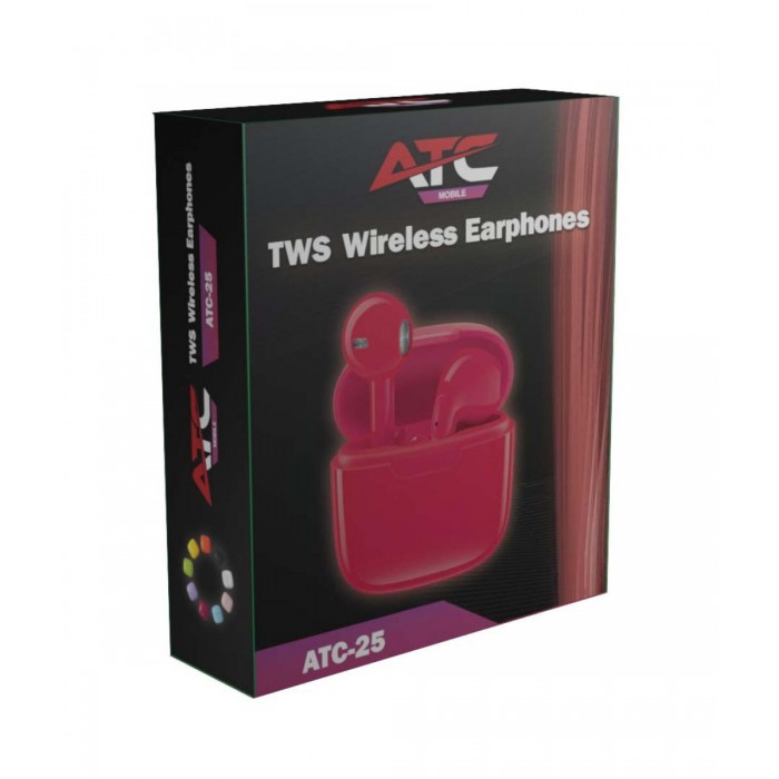 ATC-25 TWS Ασύρματα Ακουστικά Bluetooth Φούξια