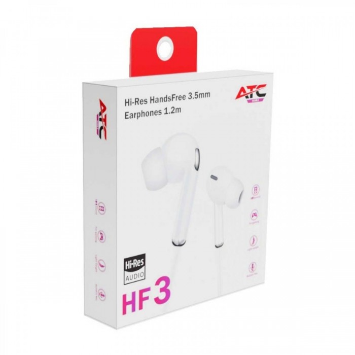 ATC-HFr3 Ενσύρματα Ακουστικά Handsfree Λευκά 3.5mm ATC-HFr3 Ενσύρματα Ακουστικά Handsfree Λευκά 3.5mm