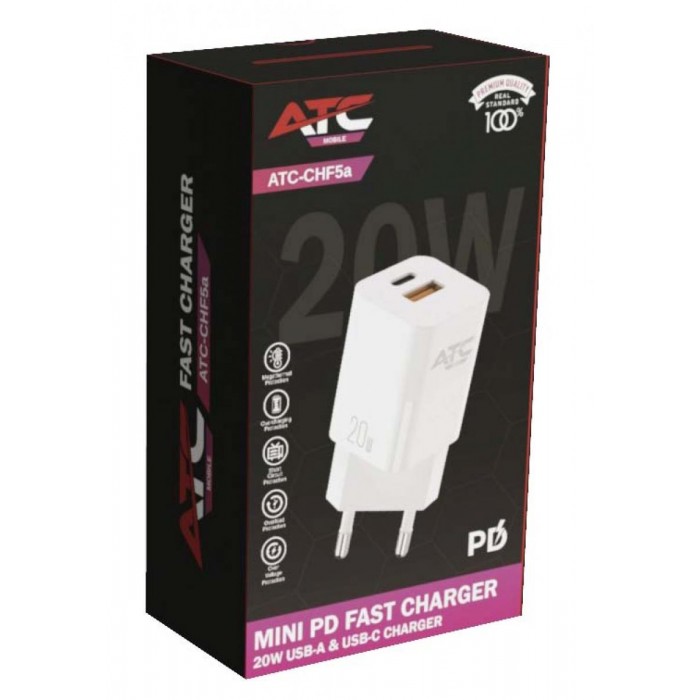 ATC-CHF5a Mini PD Fast Charger 20W Λευκό ATC-CHF5a Mini PD Fast Charger 20W Λευκό