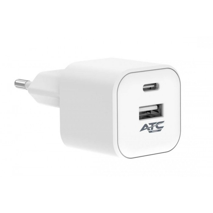ATC-CH10 Φορτιστής PD με 2 Θύρες USB-Α & Type-C 12W ATC-CH10 Φορτιστής PD με 2 Θύρες USB-Α & Type-C 12W