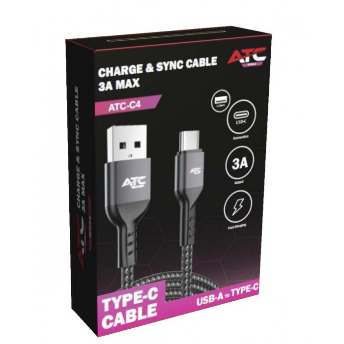ATC-C4 Καλώδιο Φόρτισης & Sync USB A/C 3A max 1m ATC-C4 Καλώδιο Φόρτισης & Sync USB A/C 3A max 1m