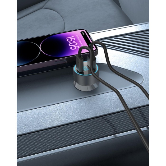 ATC-CA09 Φορτιστής Αυτοκινήτου με 2 Θύρες USB-A & Type-C και LED Οθόνη 42.5W ATC-CA09 Φορτιστής Αυτοκινήτου με 2 Θύρες USB-A & Type-C και LED Οθόνη 42.5W