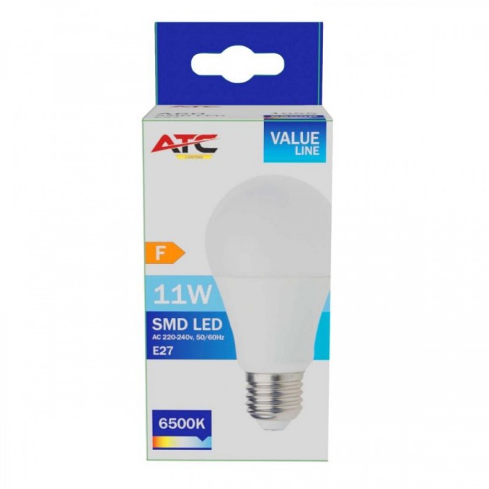ATC SMD LED Λαμπτήρας A60 230V 11W/1055LM E27 6500K ATC SMD LED Λαμπτήρας A60 230V 11W/1055LM E27 6500K