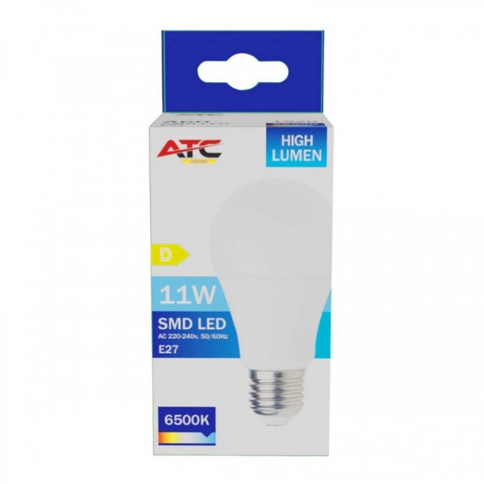 ATC SMD LED High Lumen Λαμπτήρας A60 230V 11W/1520LM E27 6500K ATC SMD LED High Lumen Λαμπτήρας A60 230V 11W/1520LM E27 6500K