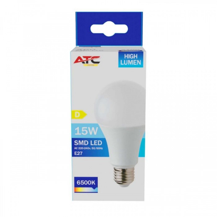ATC SMD LED High Lumen Λαμπτήρας A60 230V 15W/2100LM E27 6500K