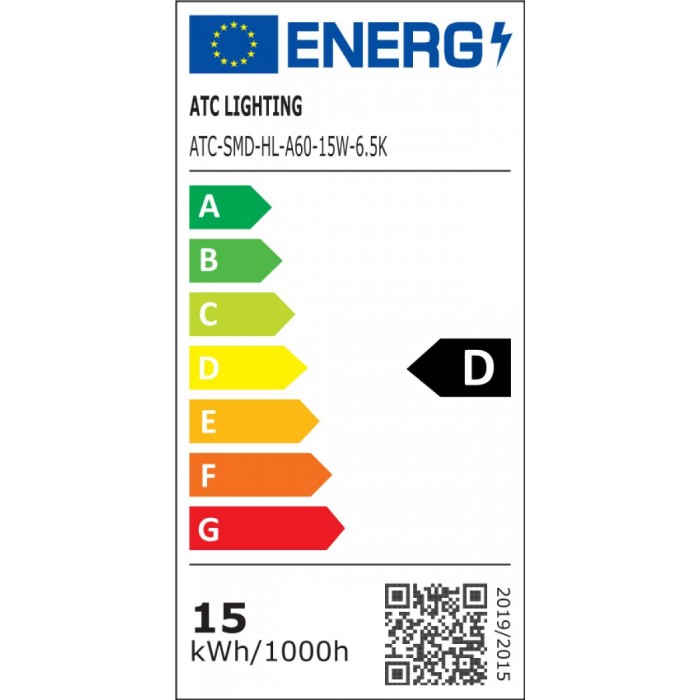 ATC SMD LED High Lumen Λαμπτήρας A60 230V 15W/2100LM E27 6500K
