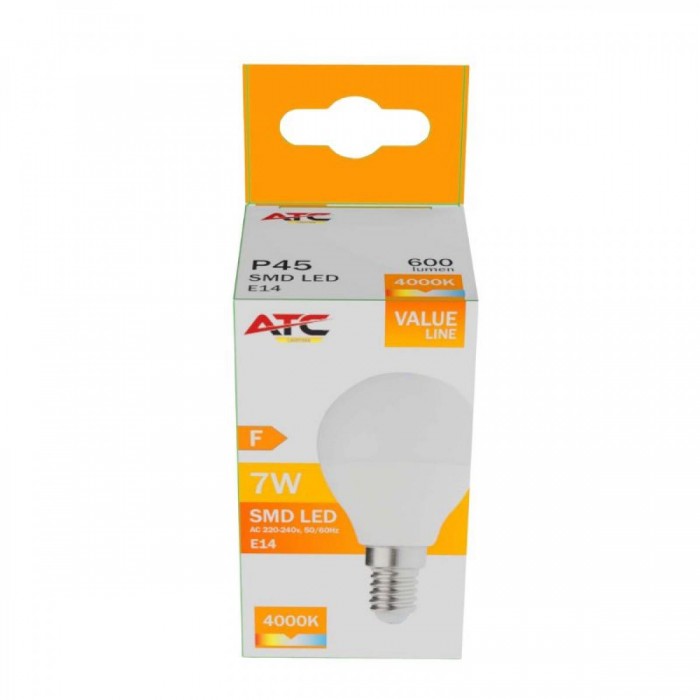 ATC SMD Λαμπτήρας LED Globe P45 230V 7W/600LM E14 4000K ATC SMD Λαμπτήρας LED Globe P45 230V 7W/600LM E14 4000K