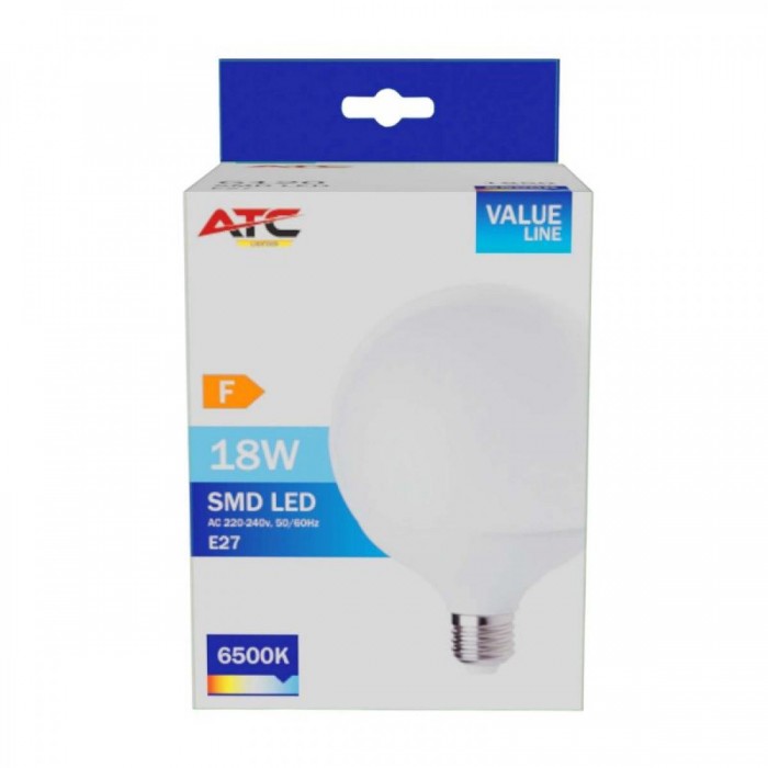 ATC SMD Λαμπτήρας LED Globe G120 230V 18W/1850LM E27 6500K ATC SMD Λαμπτήρας LED Globe G120 230V 18W/1850LM E27 6500K