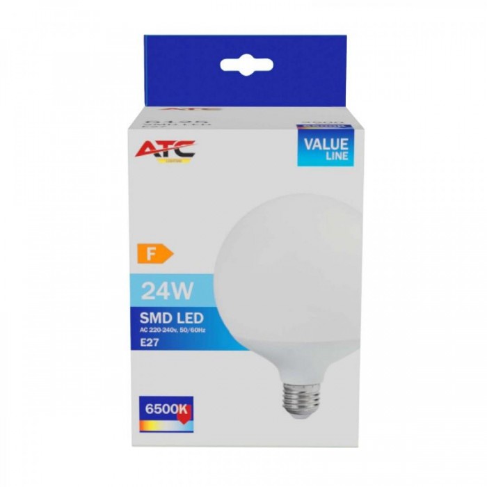 ATC SMD Λαμπτήρας LED Globe G125 230V 24W/2500LM E27 6500K ATC SMD Λαμπτήρας LED Globe G125 230V 24W/2500LM E27 6500K