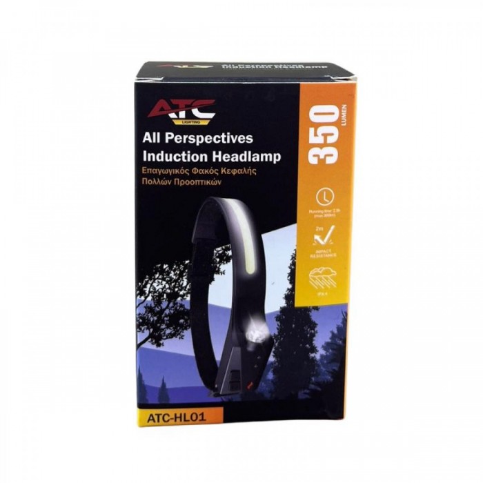 ATC-HL01 Φακός Κεφαλής 360° με Aισθητήρα Kίνησης ON/OFF 350 Lumens