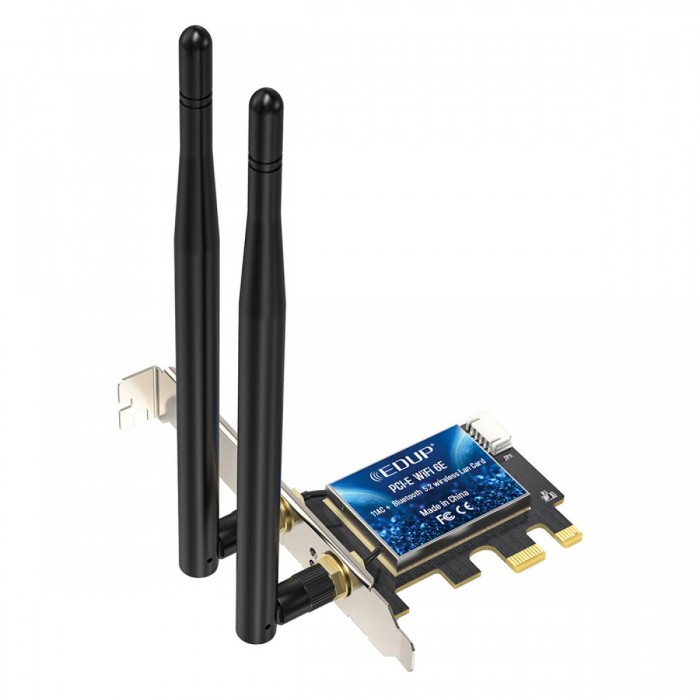 EDUP EP-9651GS WIFI 6EAX5400 + Bluetooth 5.3 PCI-E Network Adapter EDUP EP-9651GS WIFI 6EAX5400 + Bluetooth 5.3 PCI-E Network Adapter