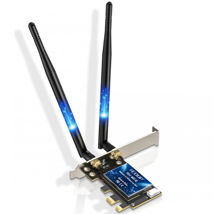 EDUP EP-9651GS WIFI 6EAX5400 + Bluetooth 5.3 PCI-E Network Adapter EDUP EP-9651GS WIFI 6EAX5400 + Bluetooth 5.3 PCI-E Network Adapter