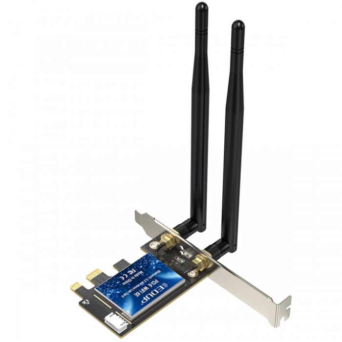 EDUP EP-9651GS WIFI 6EAX5400 + Bluetooth 5.3 PCI-E Network Adapter EDUP EP-9651GS WIFI 6EAX5400 + Bluetooth 5.3 PCI-E Network Adapter