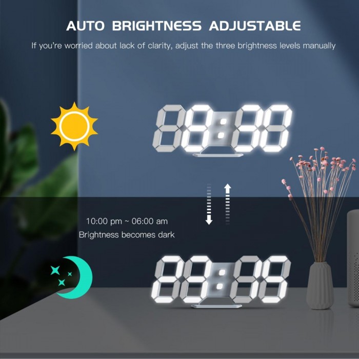 EDUP EH-LED1302 Digital Timer Nightlight Watch Alarm Clock 12 or 24 Hour Display