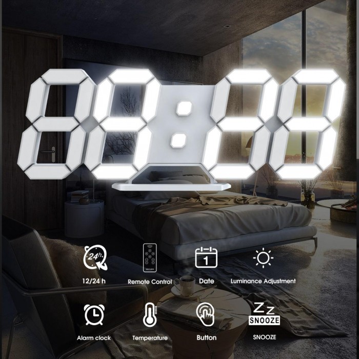 EDUP EH-LED1302 Digital Timer Nightlight Watch Alarm Clock 12 or 24 Hour Display
