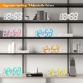 EDUP EH-LED1319 3D LED Wall Clock 9.5 Remote Control Digital Nightlight
