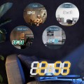EDUP EH-LED1319 3D LED Wall Clock 9.5 Remote Control Digital Nightlight