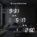 EDUP EH-LED1319 3D LED Wall Clock 9.5 Remote Control Digital Nightlight