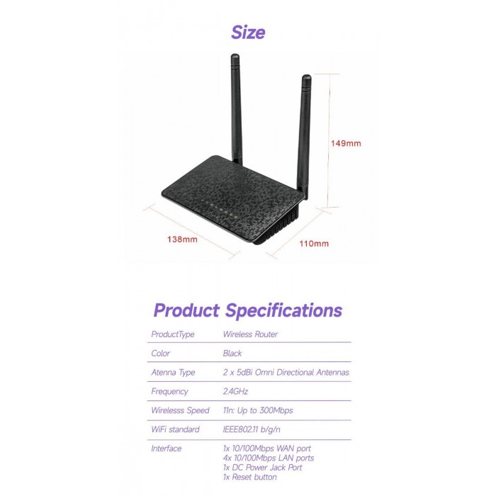 EDUP EP-RT2667 300Mbps Wifi Repeater