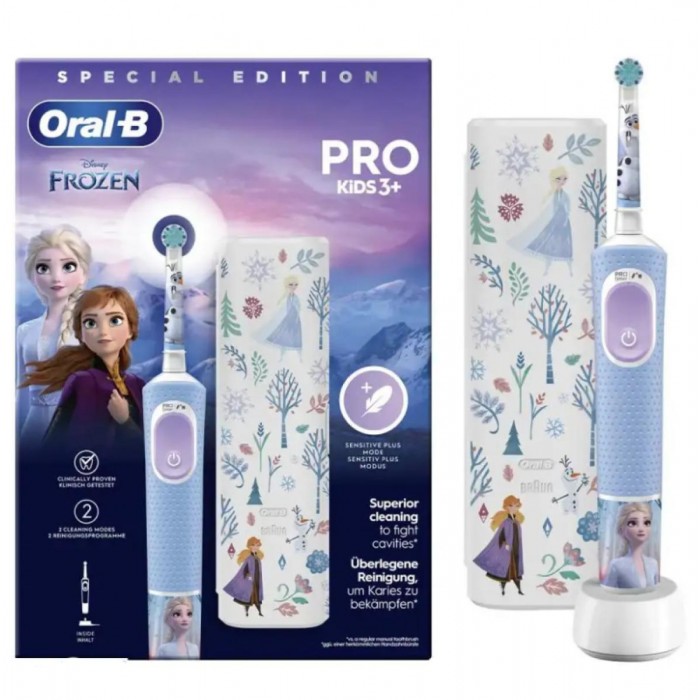 Oral-B Vitality Pro Παιδική Ηλεκτρική Οδοντόβουρτσα με Χρονόμετρο Frozen για 3+ Χρονών & Θήκη Ταξιδιού Oral-B Vitality Pro Παιδική Ηλεκτρική Οδοντόβουρτσα με Χρονόμετρο Frozen για 3+ Χρονών & Θήκη Ταξιδιού