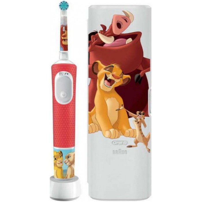 Oral-B Vitality Pro Παιδική Ηλεκτρική Οδοντόβουρτσα με Χρονόμετρο για 3+ Χρονών Lion King  & Θήκη Ταξιδιού