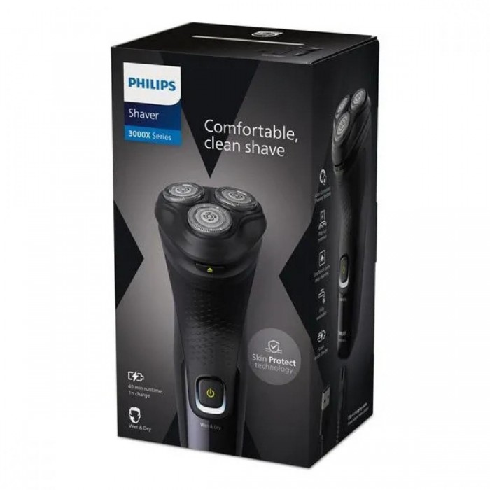 Philips Series X3021/00 Επαναφορτιζόμενη Ξυριστική Μηχανή με Τρίμερ Μαύρη Philips Series X3021/00 Επαναφορτιζόμενη Ξυριστική Μηχανή με Τρίμερ Μαύρη
