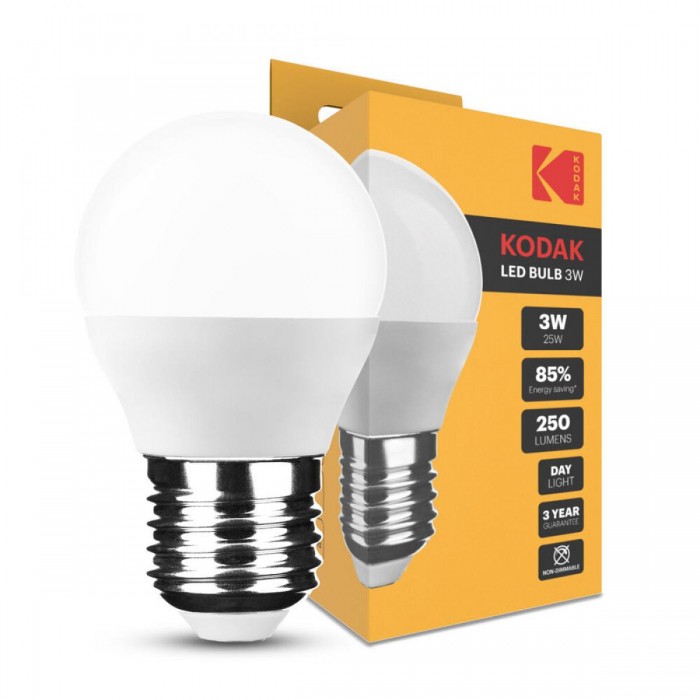 KODAK Λαμπτήρας LED Max τύπου Mini Globe G45, 3W, E27, 270°, 6000K (250 lumen) KODAK Λαμπτήρας LED Max τύπου Mini Globe G45, 3W, E27, 270°, 6000K (250 lumen)