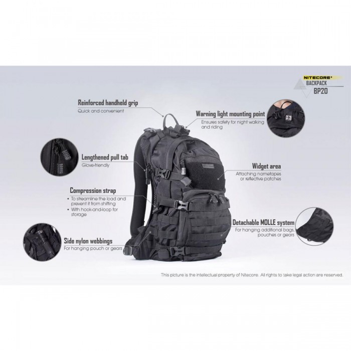 Nitecore Σακίδιο Πλάτης BP20 Μαύρο Nitecore Σακίδιο Πλάτης BP20 Μαύρο