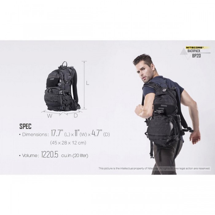 Nitecore Σακίδιο Πλάτης BP20 Μαύρο Nitecore Σακίδιο Πλάτης BP20 Μαύρο
