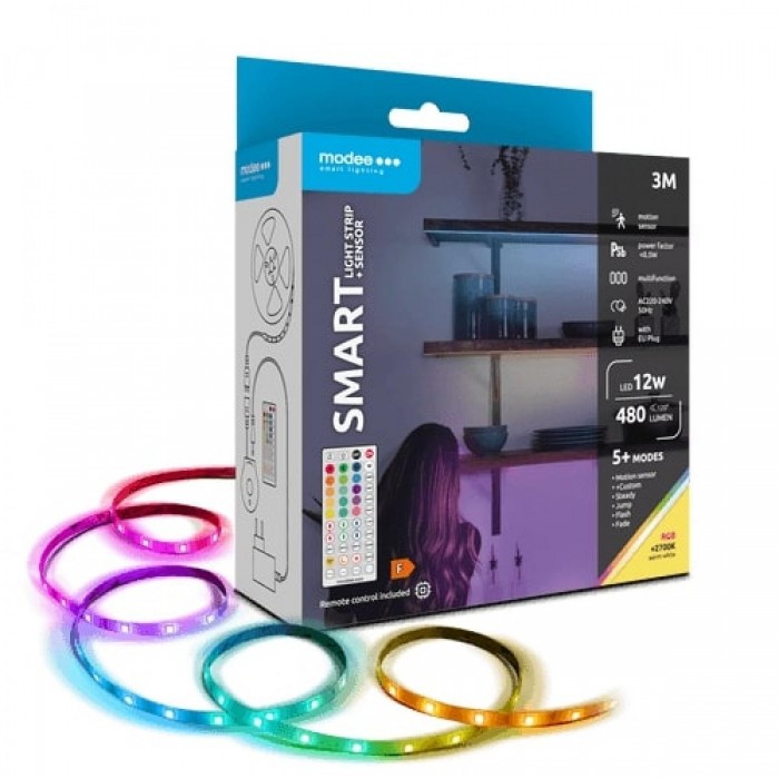 Modee Smart Ταινία LED με Τηλεχειριστήριο & Αισθητήρα 12W IP20 2700K RGB 480lm 3m Modee Smart Ταινία LED με Τηλεχειριστήριο & Αισθητήρα 12W IP20 2700K RGB 480lm 3m