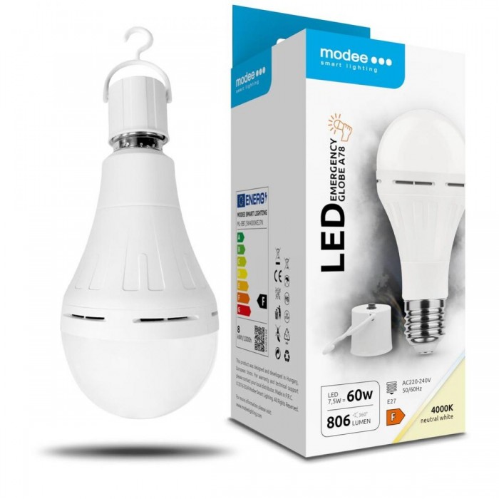 Modee Σφαιρική Λάμπα LED A78 Έκτακτης Ανάγκης 7,5W E27 180° 4000K 806lm Modee Σφαιρική Λάμπα LED A78 Έκτακτης Ανάγκης 7,5W E27 180° 4000K 806lm