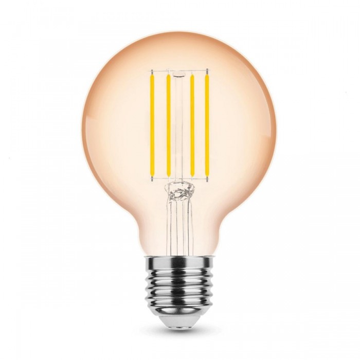 Modee Lighting LED Σφαιρική Λάμπα Filament Amber G80 4W E27 320° 1800K (360 lumen)