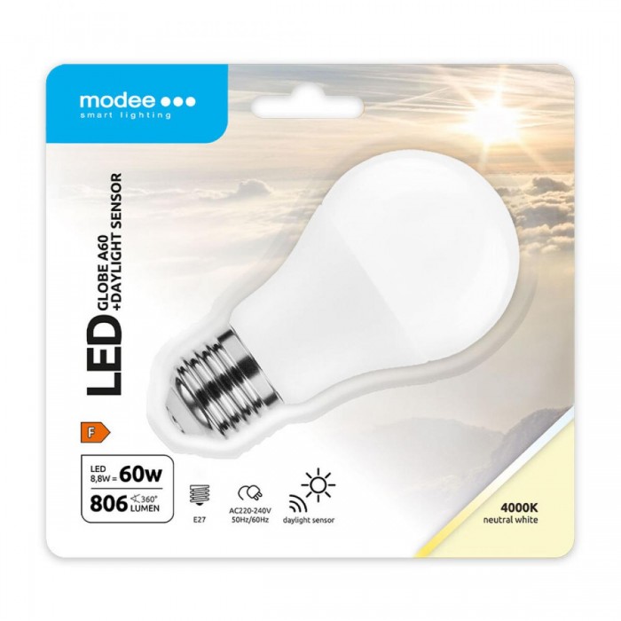 Modee Σφαιρική Λάμπα Smart LED A60 με Αισθητήρα DL 8.8W E27 270° 4000K (806 lumen) Modee Σφαιρική Λάμπα Smart LED A60 με Αισθητήρα DL 8.8W E27 270° 4000K (806 lumen)