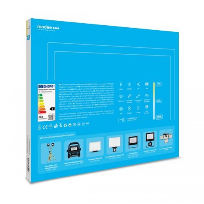 Modee Lighting LED Προβολέας E-series Slim 200W 120° 6000K 16000 lm ERP