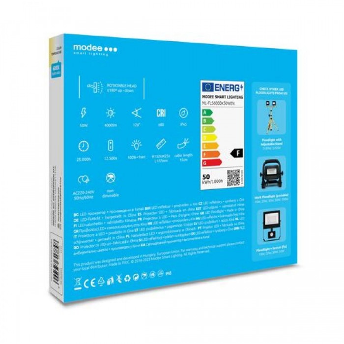 Modee Lighting LED Προβολέας E-series Slim 50W 120° 6000K 4000lm ERP Modee Lighting LED Προβολέας E-series Slim 50W 120° 6000K 4000lm ERP