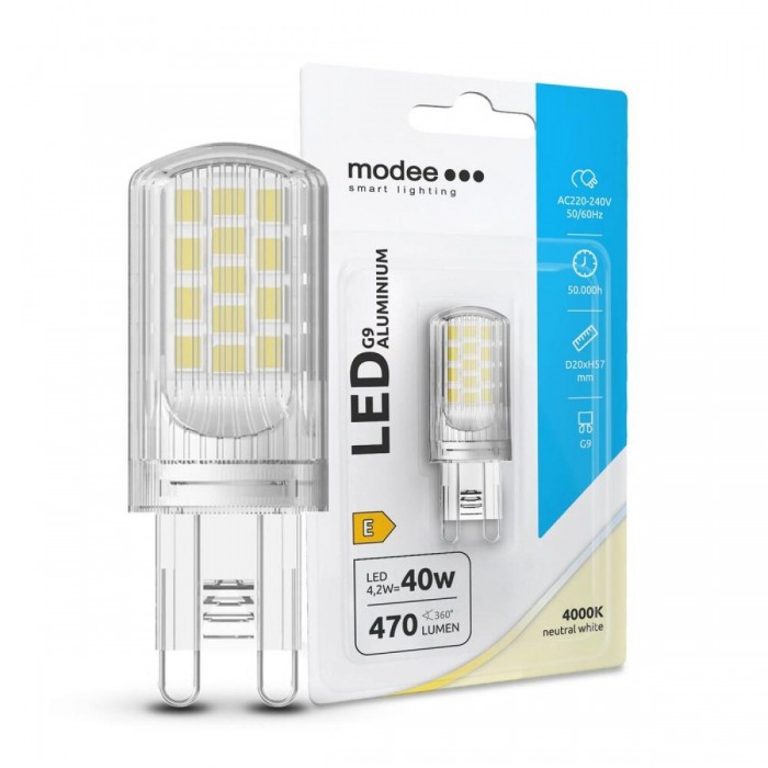 Modee Lighting Λάμπα LED Izzo G9 Aluminium 4.2W 4000K 470lm ERP B1 Modee Lighting Λάμπα LED Izzo G9 Aluminium 4.2W 4000K 470lm ERP B1