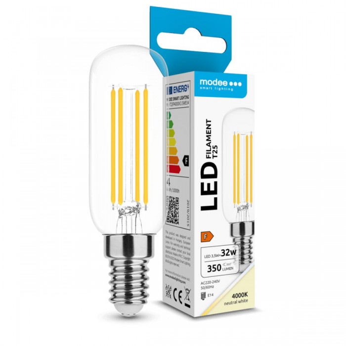 Modee LED Λαμπτήρας Filament T25 3.5W E14 4000K 350lm ERP Modee LED Λαμπτήρας Filament T25 3.5W E14 4000K 350lm ERP