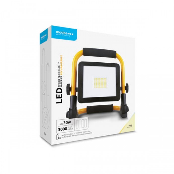 Modee Επαγγελματικός Προβολέας LED Εργασίας 30W 120° 4000K 8800mAh Modee Επαγγελματικός Προβολέας LED Εργασίας 30W 120° 4000K 8800mAh