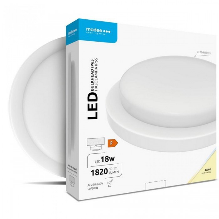 Modee LED Στρογγυλή Απλίκα 18W 4000K IP65 Λευκό ERP Modee LED Στρογγυλή Απλίκα 18W 4000K IP65 Λευκό ERP