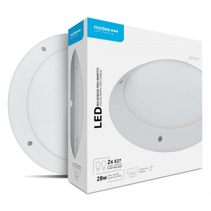 Modee LED Στρογγυλή Απλίκα 2xE27 20W IP65 Λευκό Modee LED Στρογγυλή Απλίκα 2xE27 20W IP65 Λευκό
