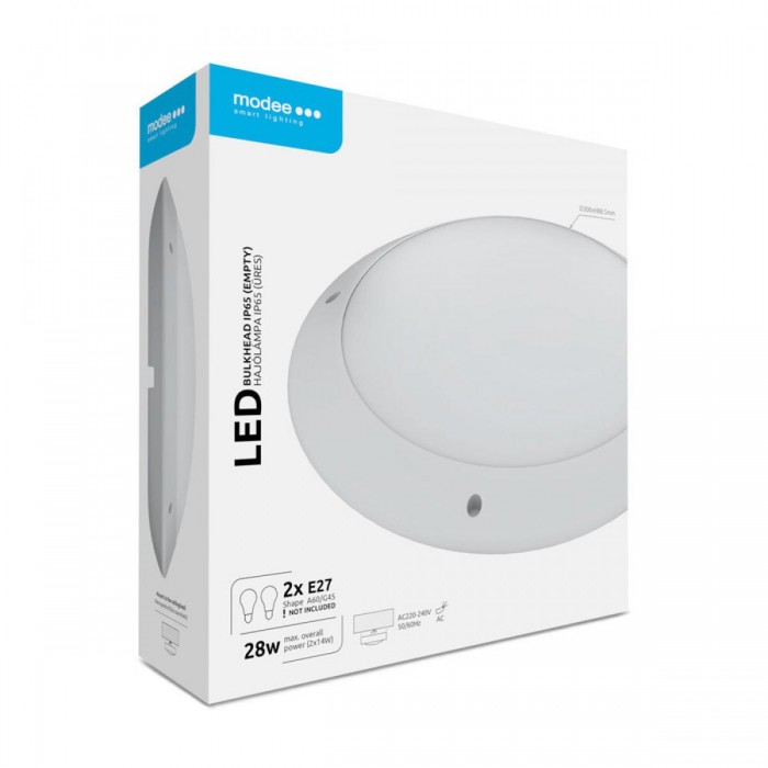 Modee LED Στρογγυλή Απλίκα 2xE27 20W IP65 Λευκό Modee LED Στρογγυλή Απλίκα 2xE27 20W IP65 Λευκό