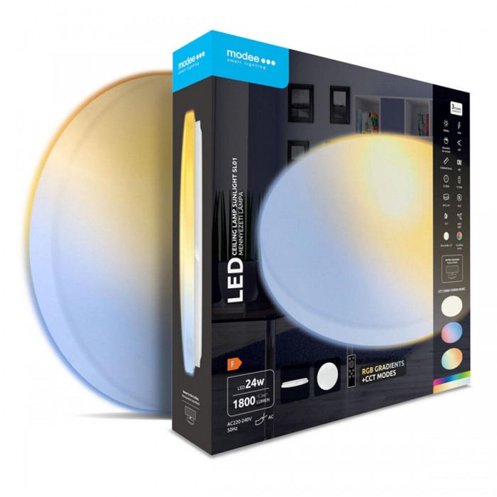 Modee Φωτιστικό Οροφής LED Sunlight SL01 24W 4000K+RGBIC D380x70mm (1800 lumens) ERP Modee Φωτιστικό Οροφής LED Sunlight SL01 24W 4000K+RGBIC D380x70mm (1800 lumens) ERP