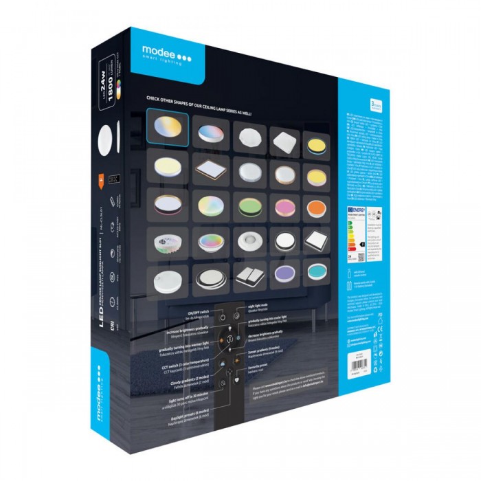 Modee Φωτιστικό Οροφής LED Sunlight SL01 24W 4000K+RGBIC D380x70mm (1800 lumens) ERP Modee Φωτιστικό Οροφής LED Sunlight SL01 24W 4000K+RGBIC D380x70mm (1800 lumens) ERP