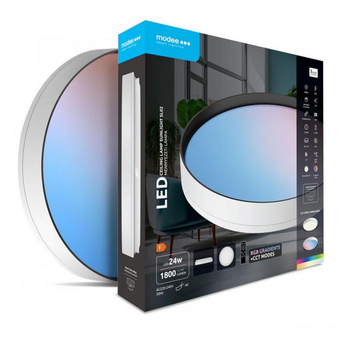 Modee Φωτιστικό οροφής LED Sunlight SL02 24W 4000K+RGBIC D380x76mm (1800 lumens) ERP Modee Φωτιστικό οροφής LED Sunlight SL02 24W 4000K+RGBIC D380x76mm (1800 lumens) ERP