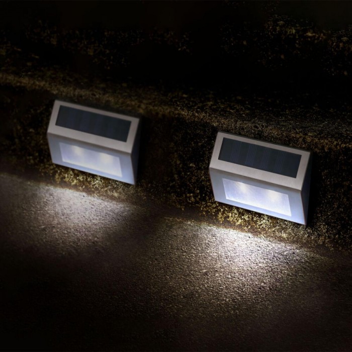 Modee Lighting LED Ηλιακό Επιτοίχιο Φωτιστικό Σετ 2 τμχ